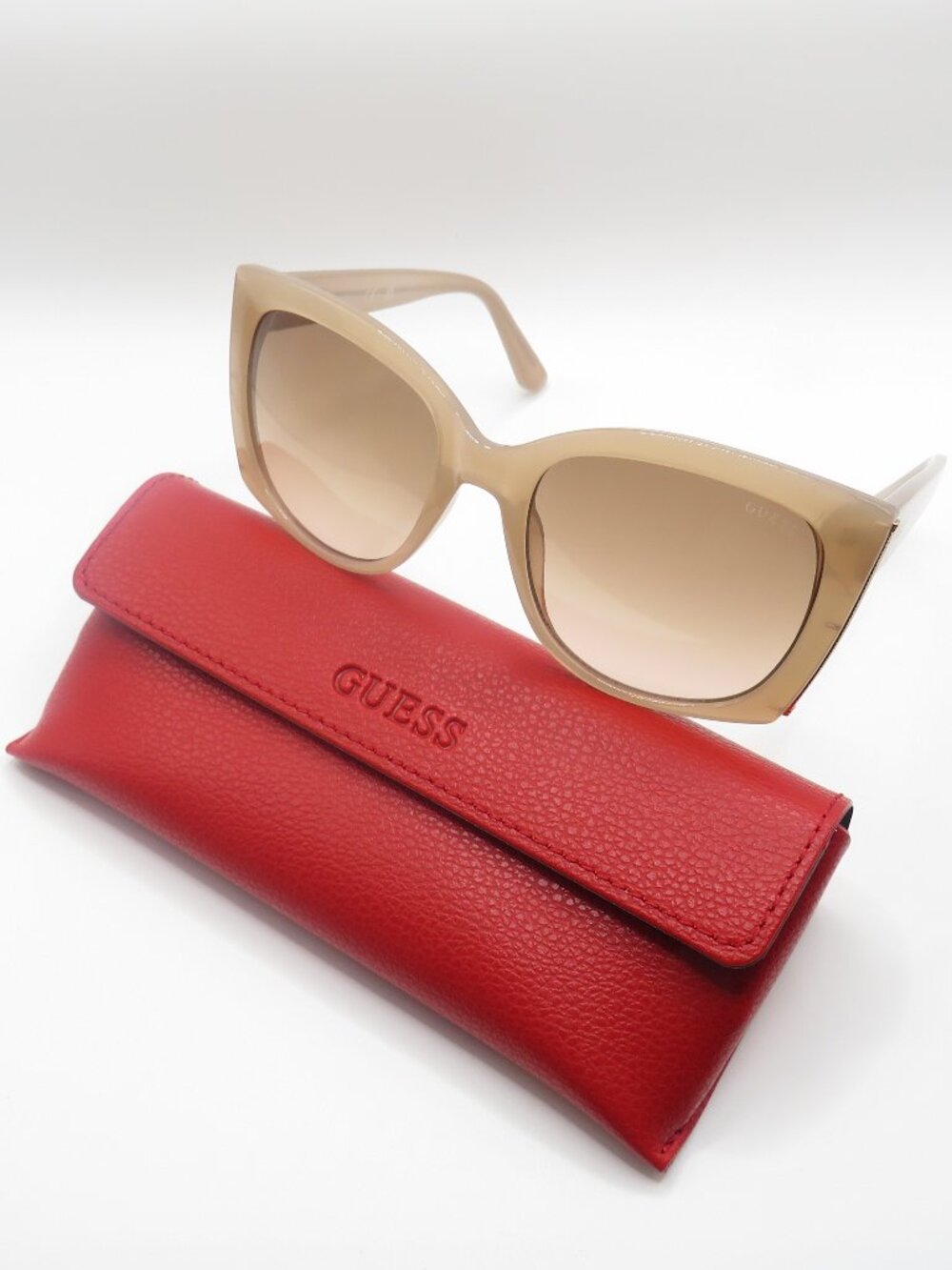 Guess New GF6169/S 57F Shiny Beige/Brown Gradient Sunglasses.